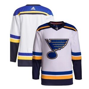 Adidas Authentic Primegreen St. Louis Blues White Road Jersey‎ Size 54 NWT